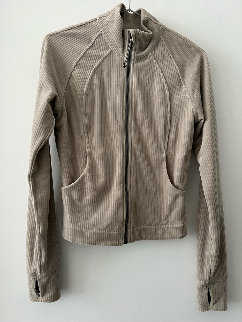lululemon athletica Ribbed Full-Zip Jacket in Taupe